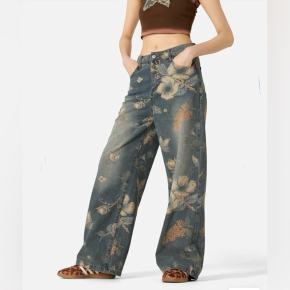 Aelfric Eden Denim - Aelfric Eden Flower Super Baggy Wide Leg Jeans | Size 34 (US 14)
